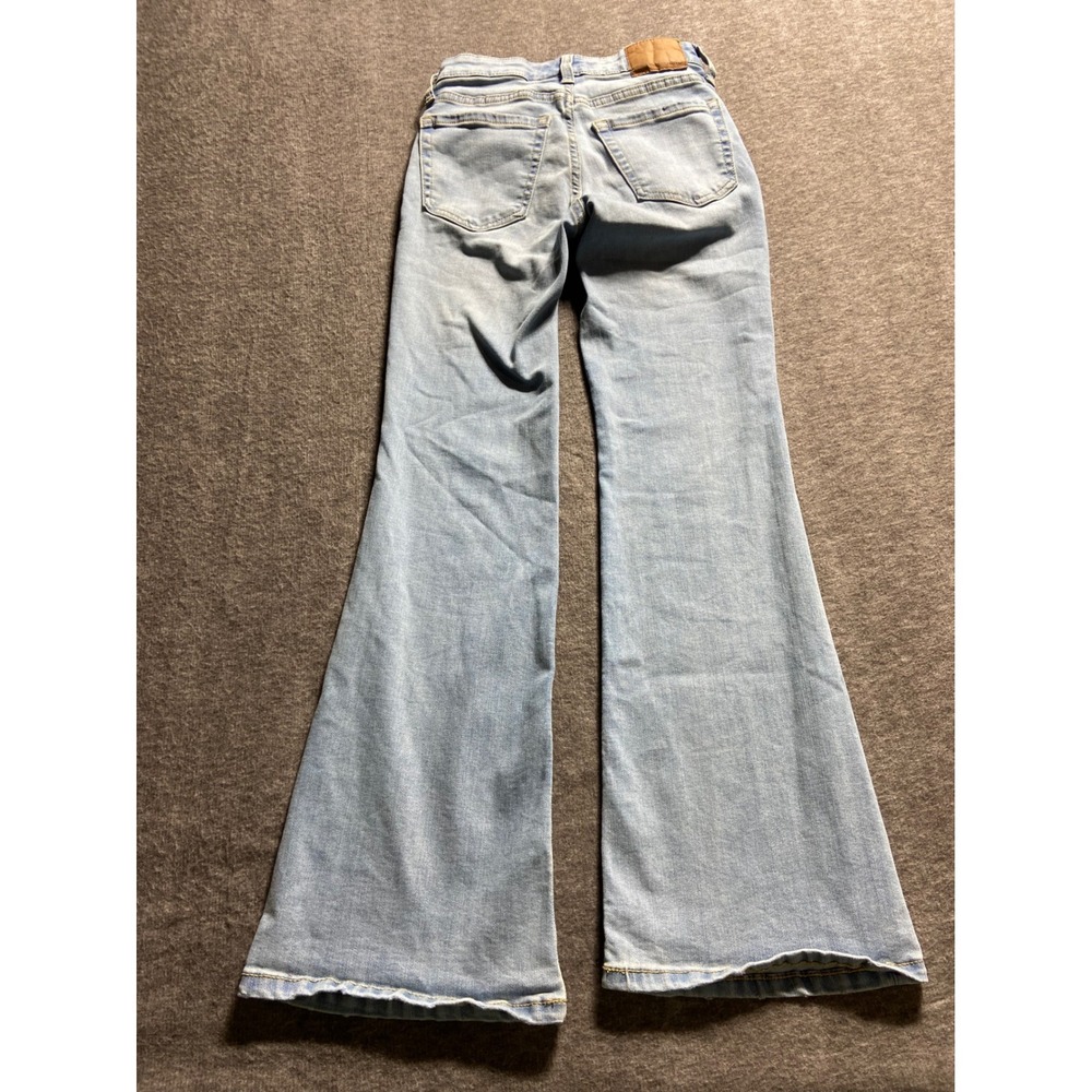 Aeropostale Mid Rise Flare Jeans Indie Light Wash Blue Denim 000 LXSFBA195 - Picture 9 of 10